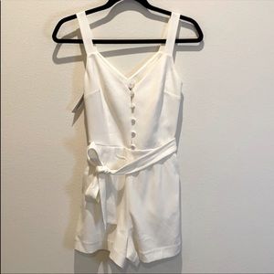 White Romper  with pockets - super luxe material Little Moon